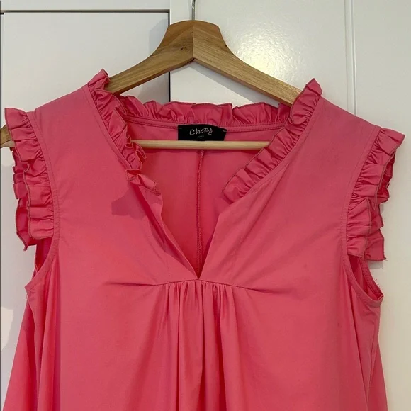 Pink Sleeveless Ruffle Dress - Picture 3 of 11
